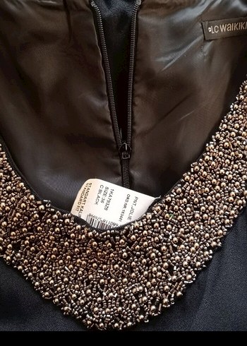 SİYAH BOHEM UZUN KADIN / TULUM YAKASI İŞLEMELİ UZUN TULUM - Görsel 2