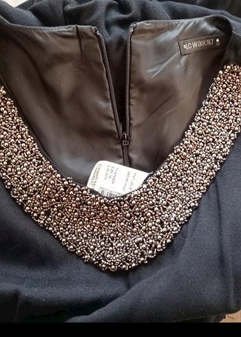 SİYAH BOHEM UZUN KADIN / TULUM YAKASI İŞLEMELİ UZUN TULUM - Görsel 3