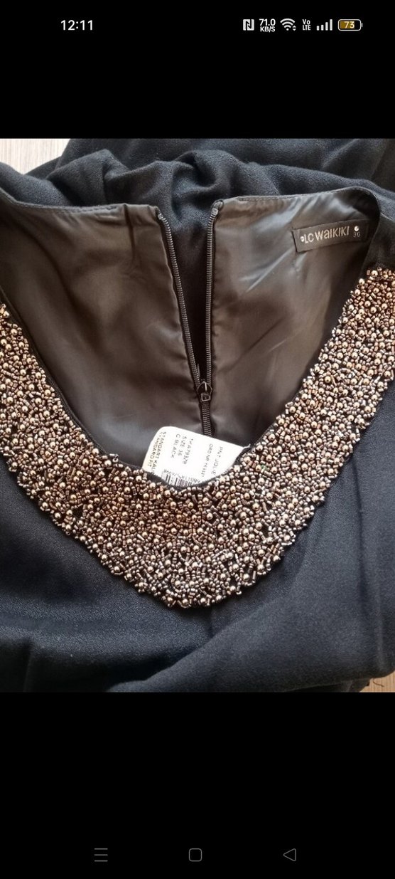 SİYAH BOHEM UZUN KADIN / TULUM YAKASI İŞLEMELİ UZUN TULUM - Görsel 3