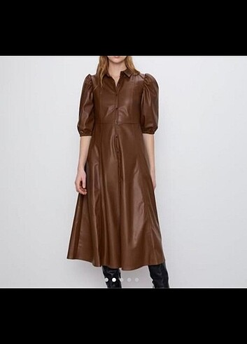 ZARA DERİ ELBİSE