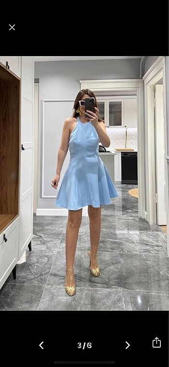 Zara model halter yaka elbise