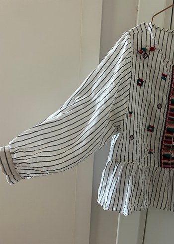 Zara Nakışlı Bohem Uzun Kollu Kadın Bluz - Görsel 6