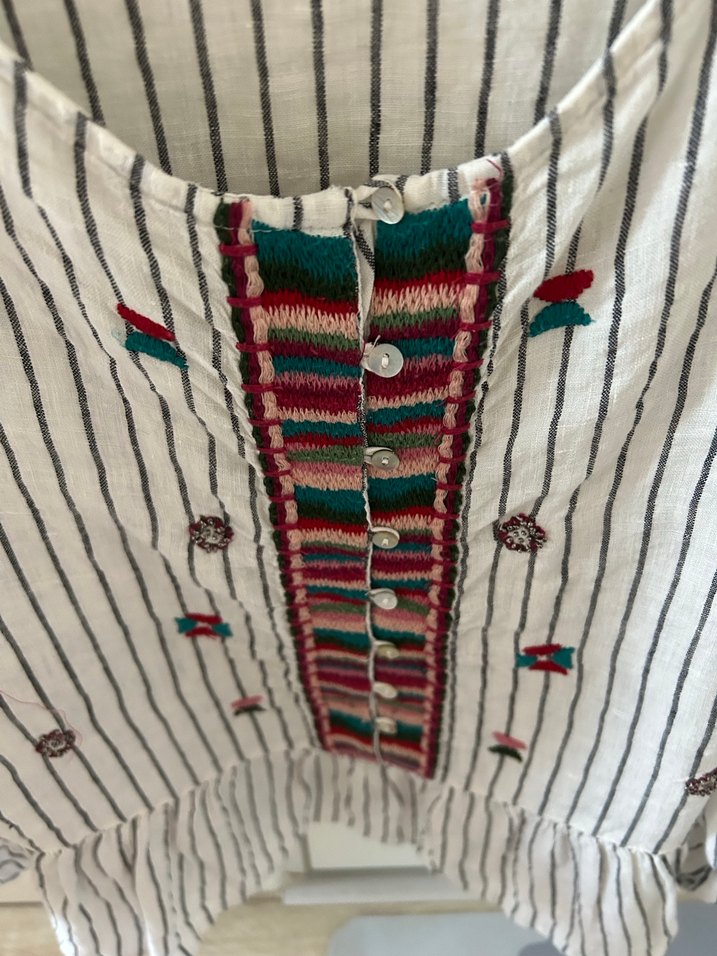 Zara Nakışlı Bohem Uzun Kollu Kadın Bluz - Görsel 3