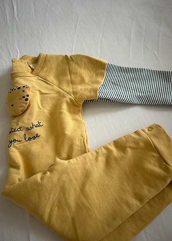 Sarı Erkek Bebek Kısa Kollu Tulum - Görsel 2