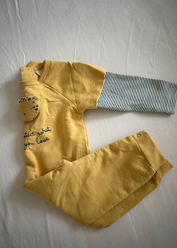 Sarı Erkek Bebek Kısa Kollu Tulum - Görsel 5