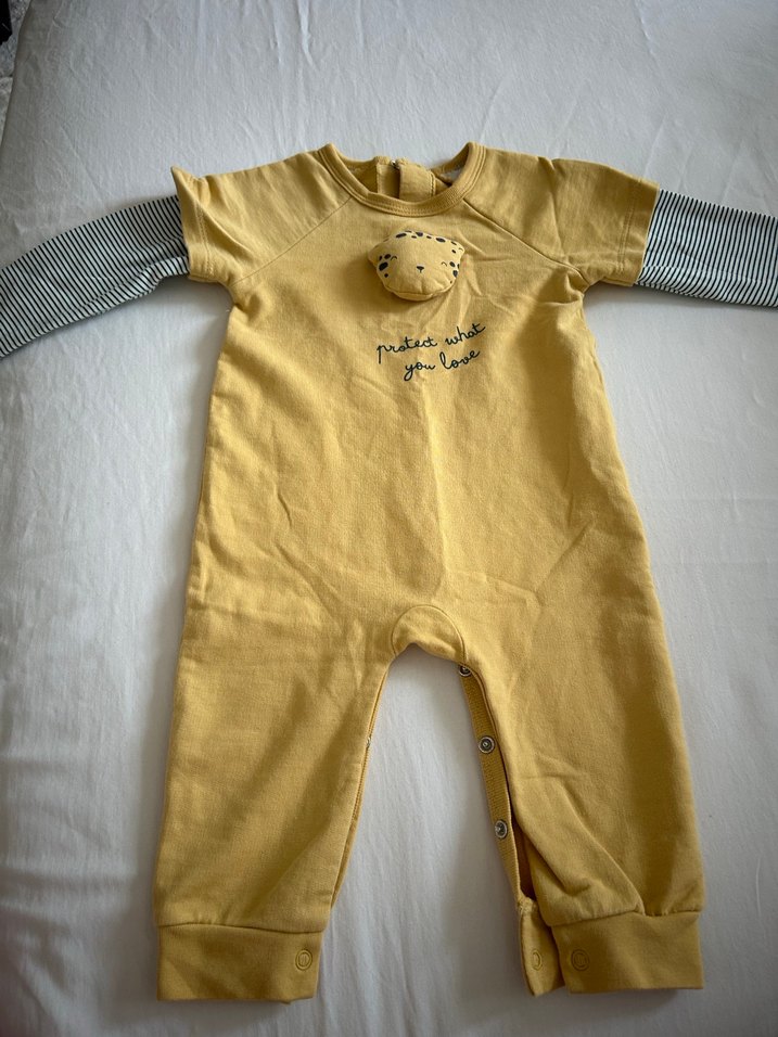 Sarı Erkek Bebek Kısa Kollu Tulum - Görsel 3