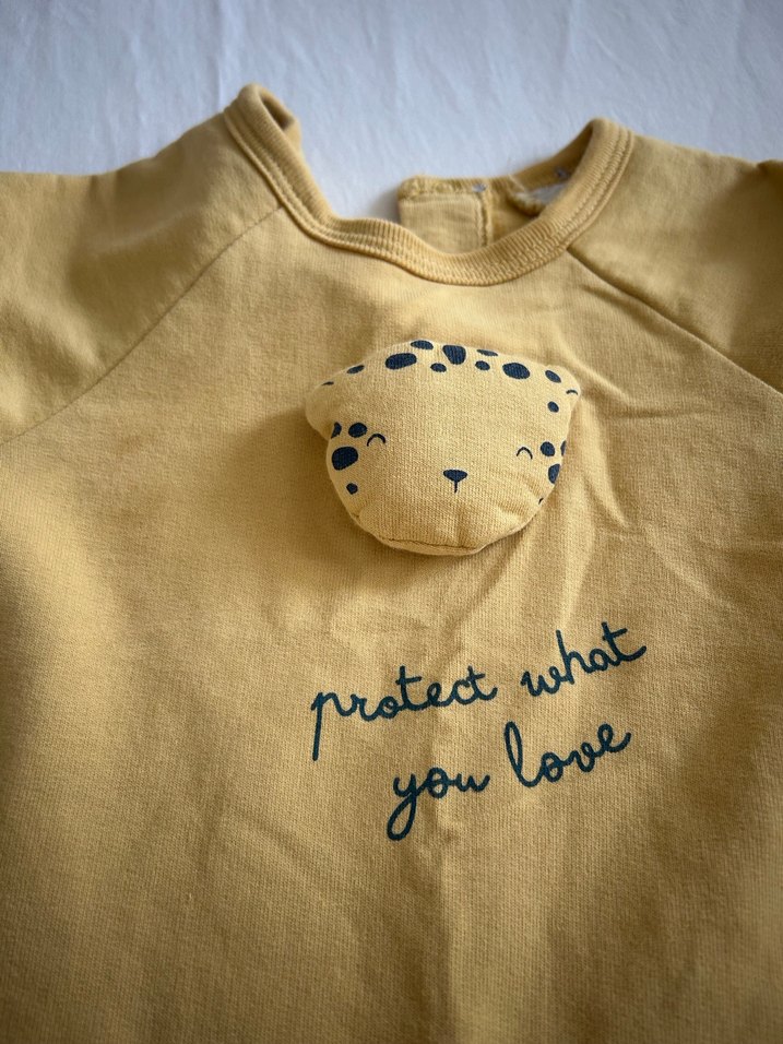 Sarı Erkek Bebek Kısa Kollu Tulum - Görsel 4