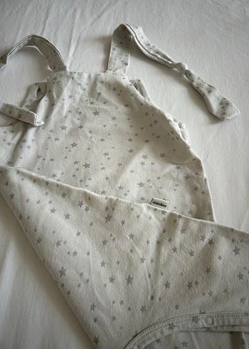 Erkek Çocuk Gri Yıldız Desenli Pamuklu Tulum - Görsel 4