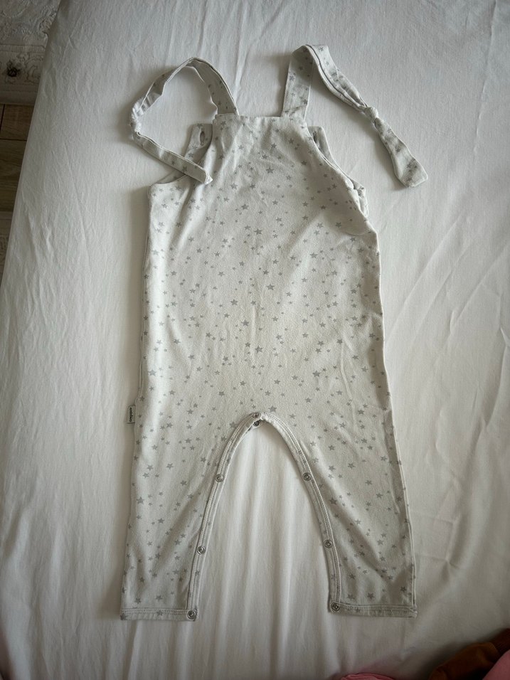 Erkek Çocuk Gri Yıldız Desenli Pamuklu Tulum - Görsel 2