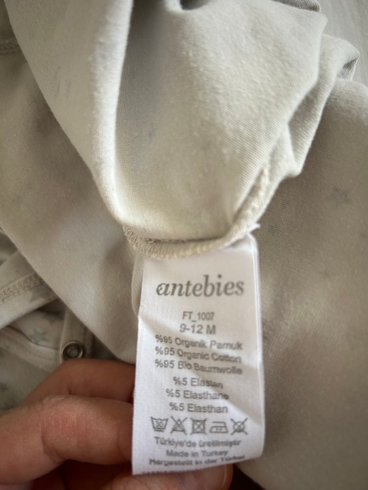 Erkek Çocuk Gri Yıldız Desenli Pamuklu Tulum - Görsel 5