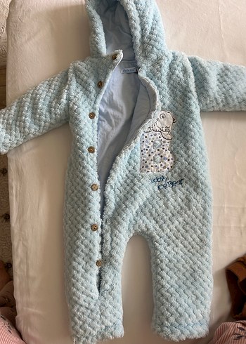 Mavi Örgü Erkek Bebek Tulum - Görsel 2