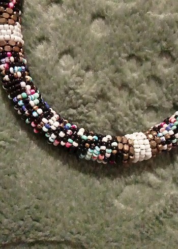 Renkli Boncuklu Bohem Uzun Kolye - Görsel 6