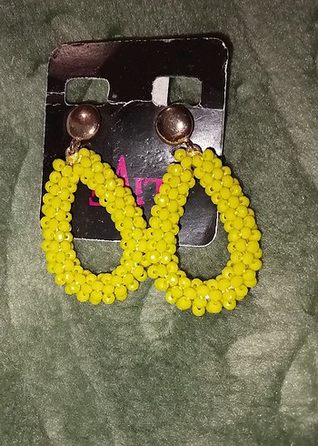 Sarı Boncuklu Mini Bohem Küpe - Görsel 2