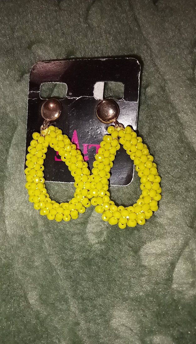 Sarı Boncuklu Mini Bohem Küpe - Görsel 2