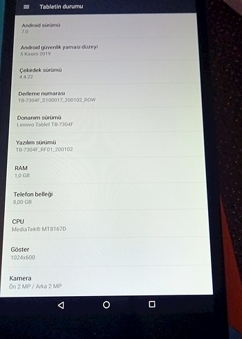siyah Renk Lenovo Tab7 tablet - Görsel 4