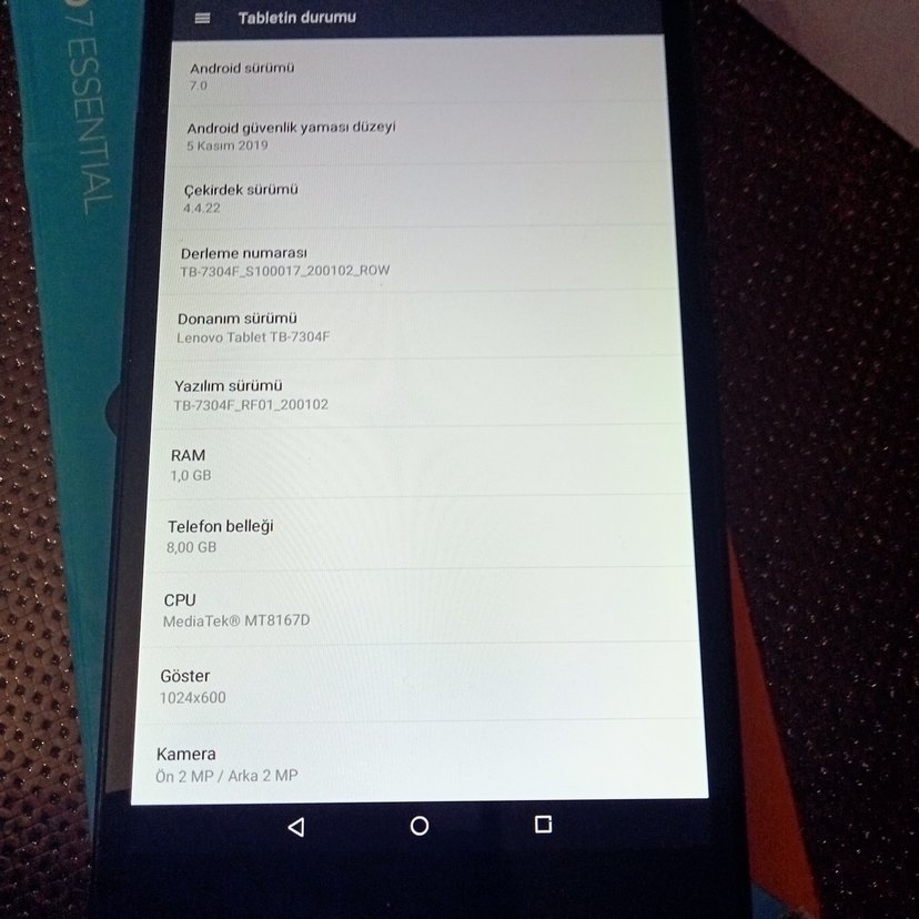 siyah Renk Lenovo Tab7 tablet - Görsel 4