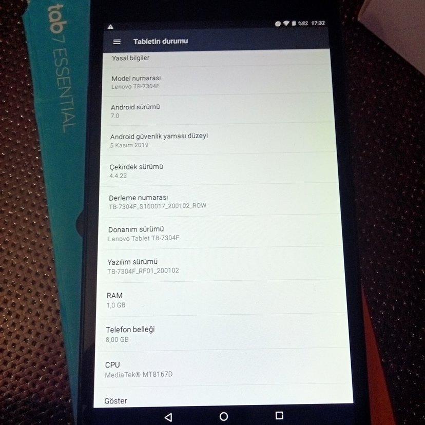 siyah Renk Lenovo Tab7 tablet - Görsel 5