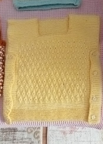 karışık kız erkek bebek el örgüsü yelekeri süveterleri - Görsel 10