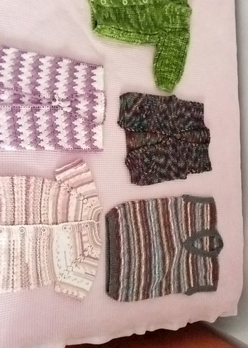 karışık bebek yelekleri süveterleri el örgüsü