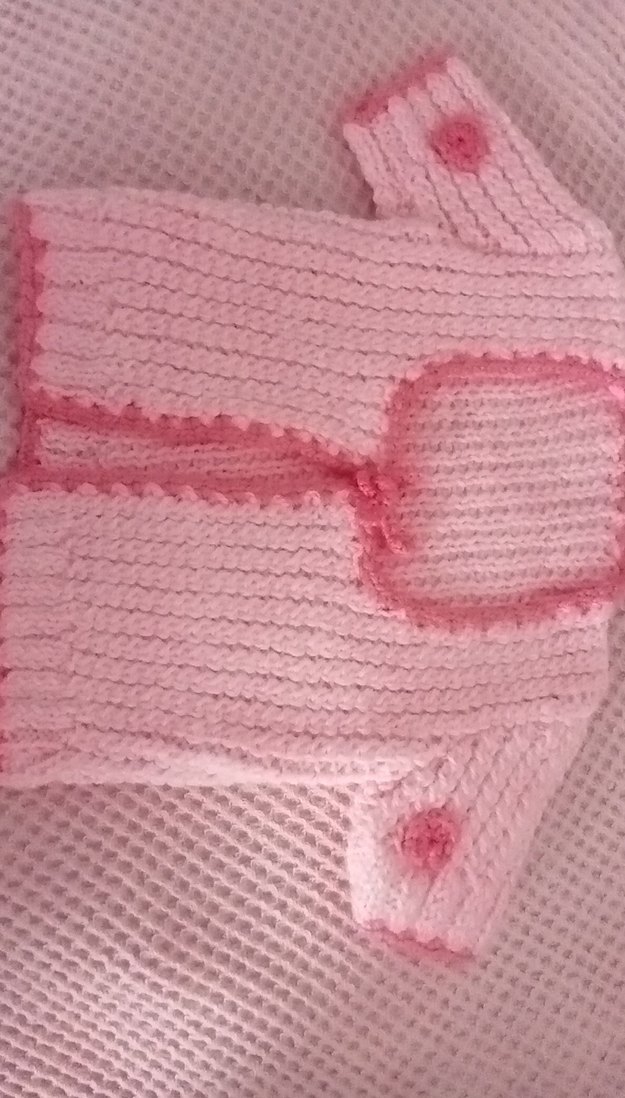 Kız Çocuk Pembe Örgü Hırka - Görsel 3