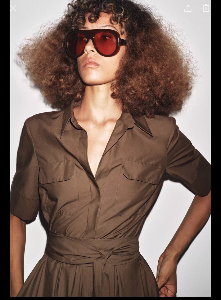 Kahverengi Uzun Drapeli Kadın Elbise - Görsel 4