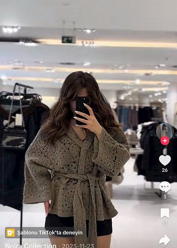 Kadın Kahverengi V Yaka Örgü Hırka - Görsel 7