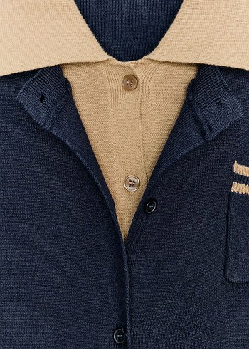 Düğmeli Lacivert Kadın Hırka - Görsel 3