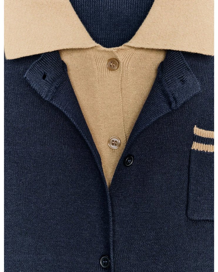 Düğmeli Lacivert Kadın Hırka - Görsel 3