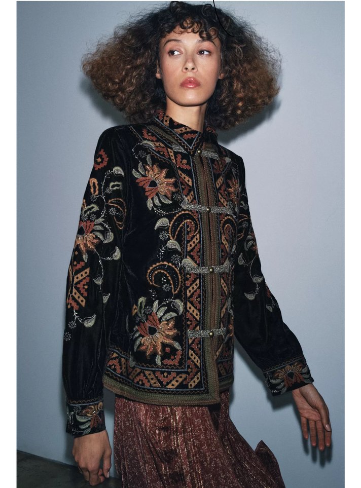 Nakışlı Bohem Kadın Ceket - Görsel 3