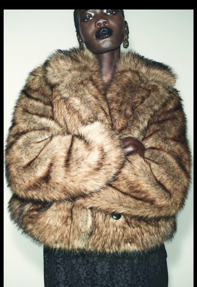 Kahverengi Kısa Suni Kürk Ceket - Görsel 5