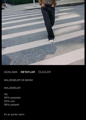 Ekose Desenli Kahverengi Gri Yün Kazak - Görsel 6