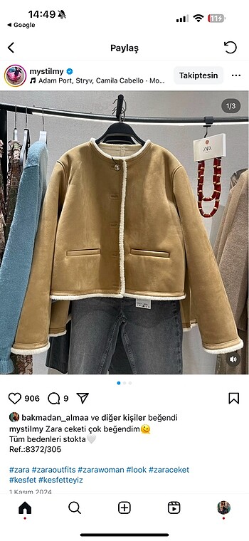 Zara Altın düğmeli ceket