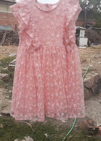 LC Waikiki Dantel Nakışlı Kız Elbisesi