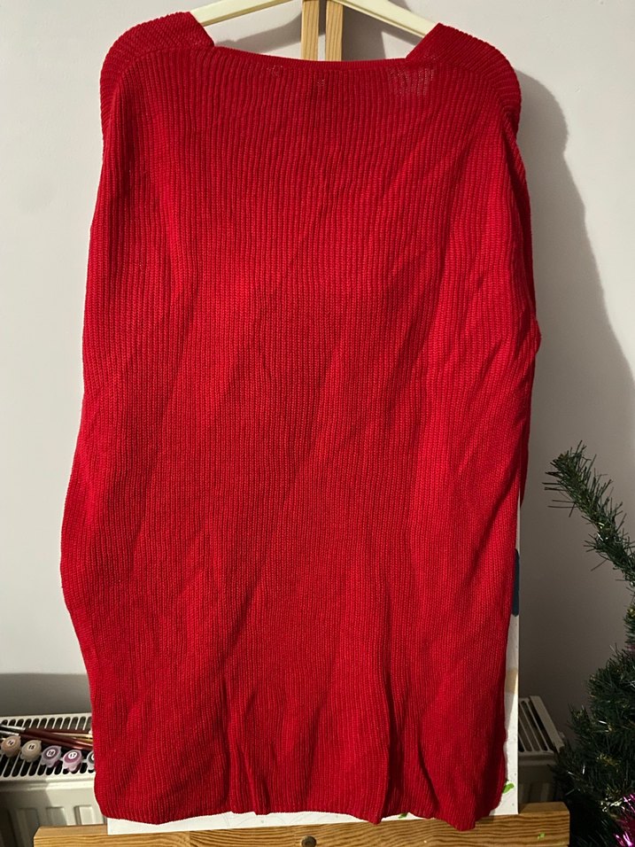 Koton Kırmızı V Yaka Triko Kadın Kazak - Görsel 2