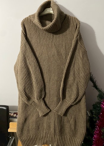 Kahverengi Boğazlı Örgü Kadın Kazak - Görsel 2