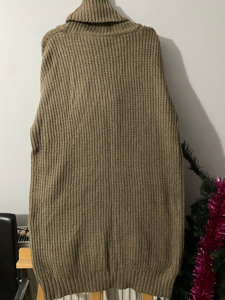 Kahverengi Boğazlı Örgü Kadın Kazak - Görsel 3