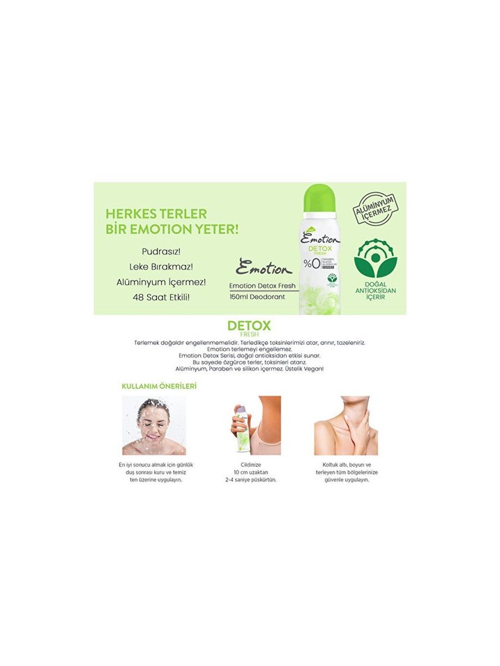 EMOTİON DETOX FRESH KADIN DEODORANT - Görsel 4