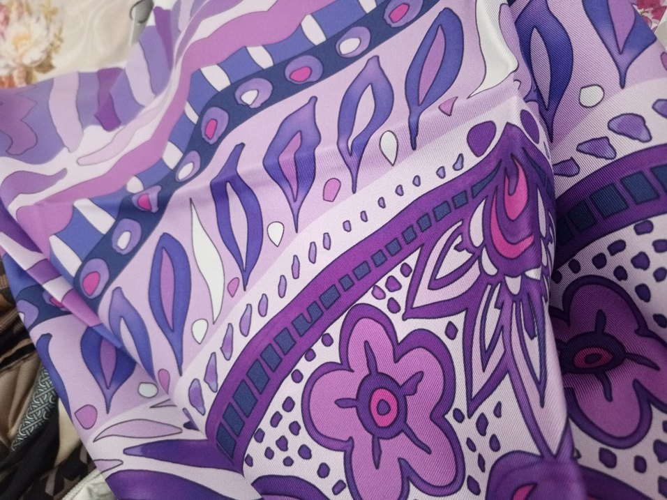 Dantel Detaylı Mor Bohem Kadın imannoor eşarp - Görsel 4