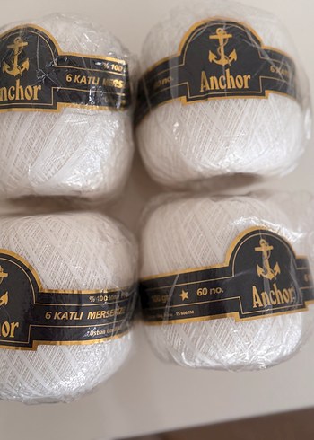 Beden beyaz Renk Anchor Beyaz El İşi İpi 4lü