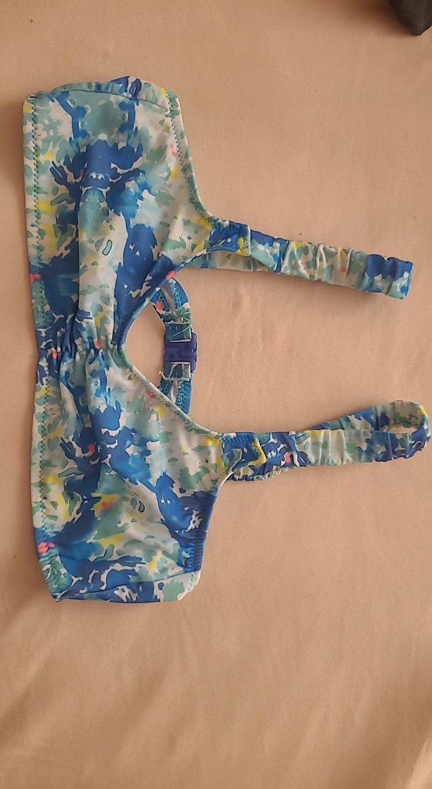 Mavi Bağlamalı Desenli Kız Bikini Takımı - Görsel 2