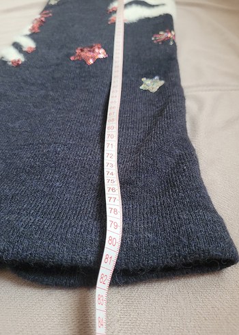 Kız Çocuk Lacivert Nakışlı Triko Tunik - Görsel 5