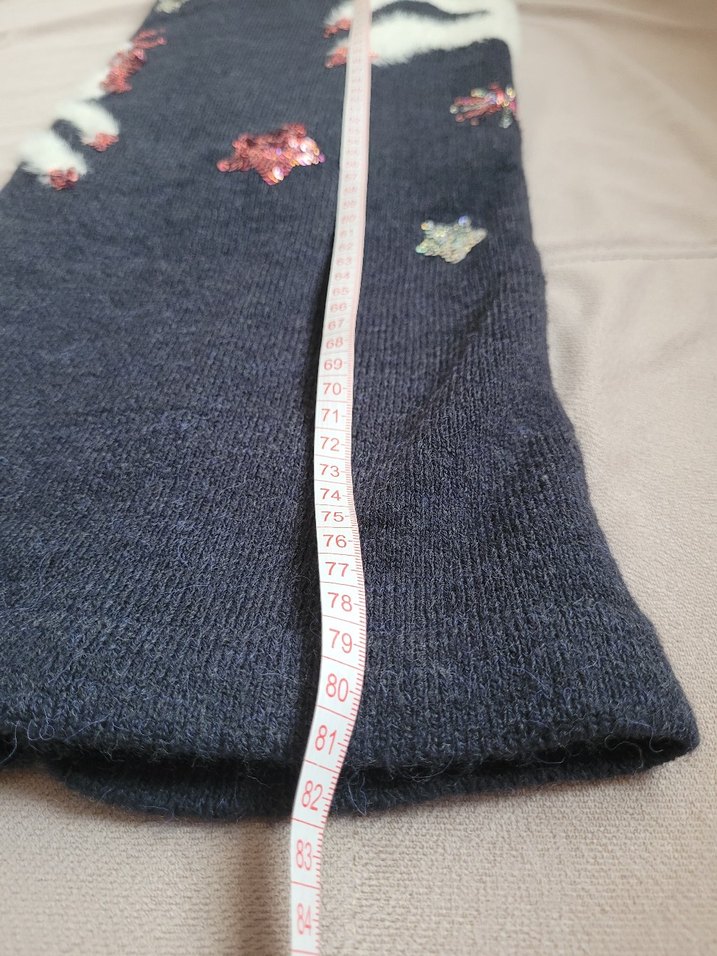 Kız Çocuk Lacivert Nakışlı Triko Tunik - Görsel 5