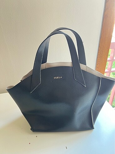Furla siyah deri el çantası