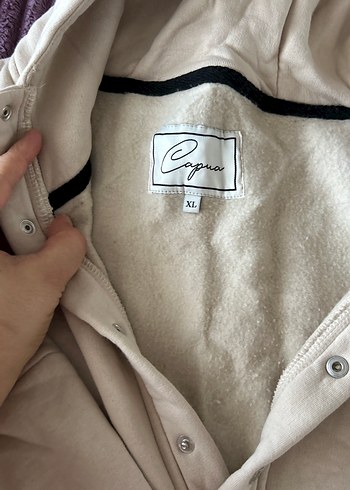 Diğer Düğmeli Yüksek Yaka kahverengi bej Kadın Sweatshirt