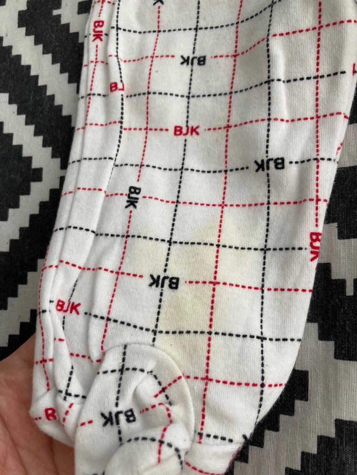 Uzun Kollu Beyaz Pamuklu Bebek Hastane Kıyafeti - Görsel 4