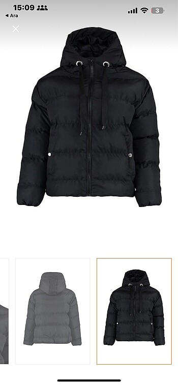 m Beden siyah Renk Trendyolmillla su itici şişme mont