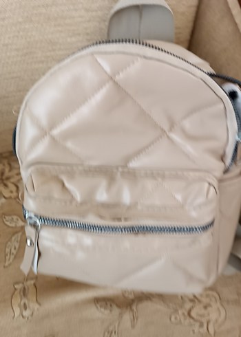 Beden beyaz Renk Beyaz Fermuarlı Kadın Sırt Çantası