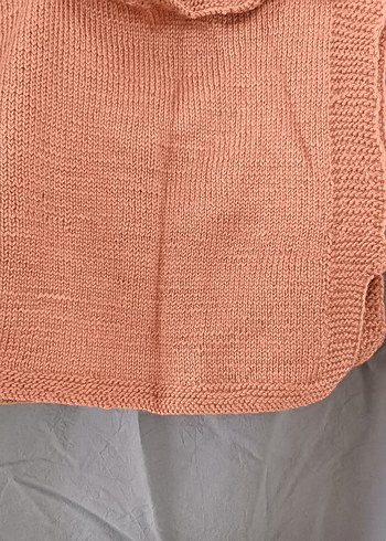 Kız Çocuk V Yaka Düğmeli Triko Süveter el orgusu - Görsel 6