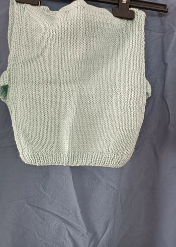 Bebek için pastel beyaz örme önlük el orgusu - Görsel 7