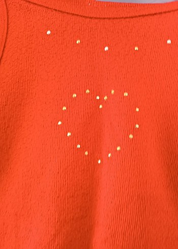 Kız Çocuk Kırmızı Payetli Kolsuz Atlet - Görsel 3